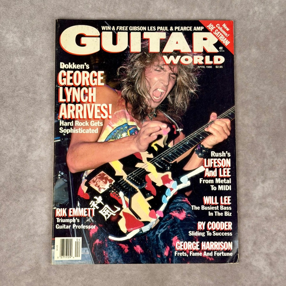 Guitar World April 1988 George Lynch George Harrison Rush Dokken Joe Satriani